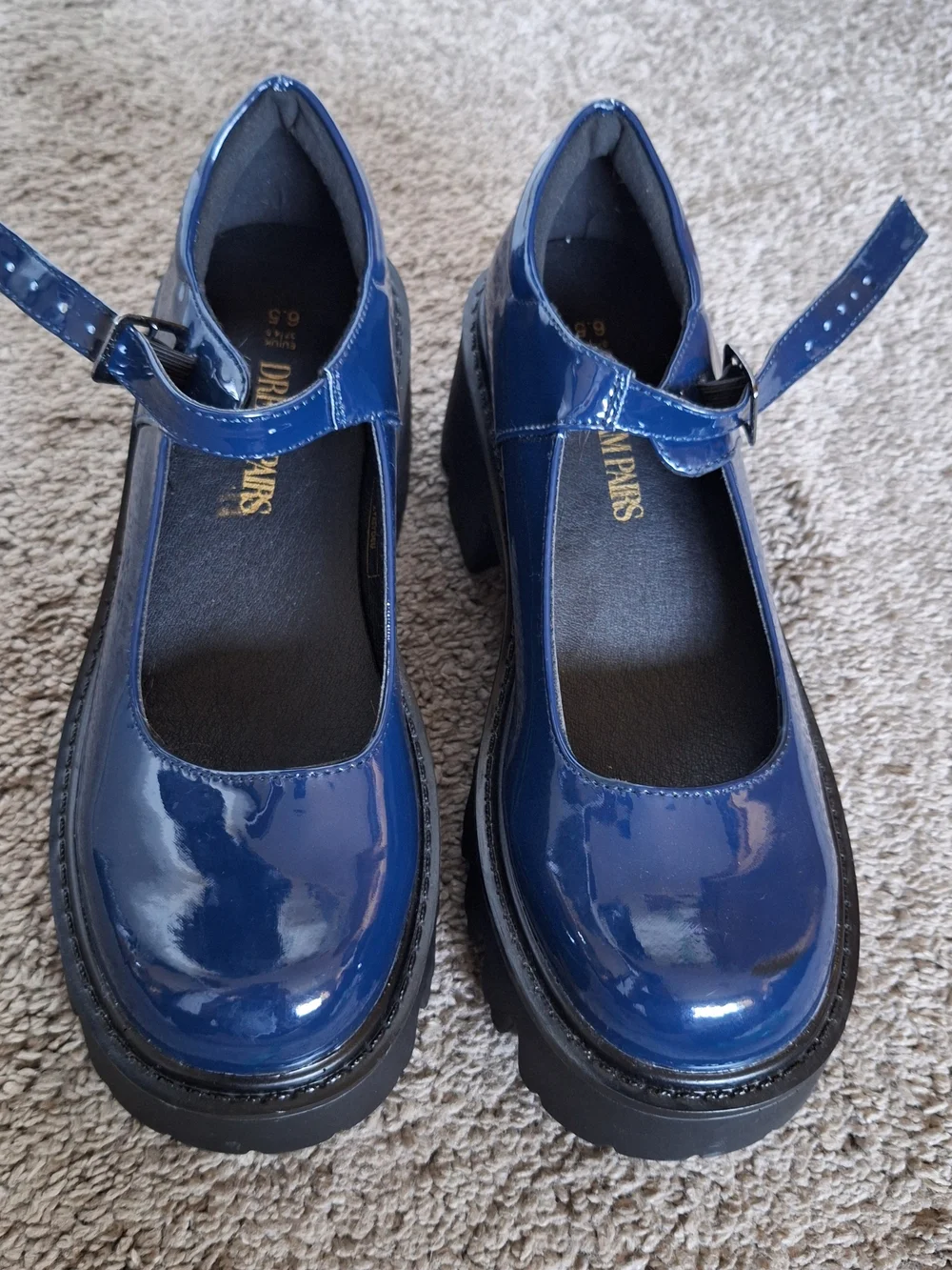 DREAM PAIRS women's Navy Shiny Navy Blue Mary Jane Pumps Size 6.5 NWB - Picture 7 of 8